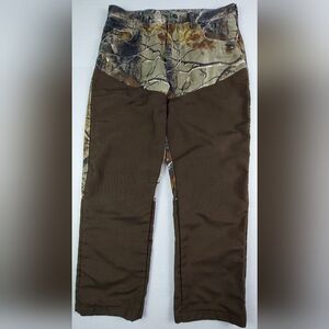 Wrangler Pro Gear Realtree Pants Mens Size 34x30 Green Camo Hunting Brush Guard
